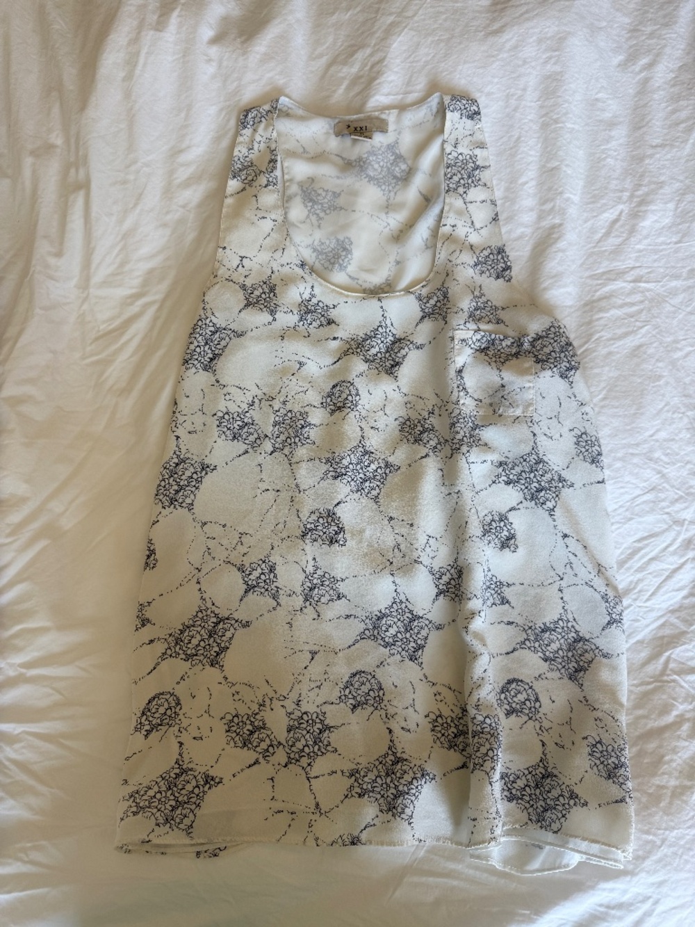 Forever 21 Flowy tank white and purple M